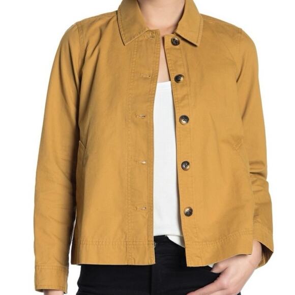 Madewell Northwood Sand Cropped Utility Tan Khaki Utility Jacket, Size XS - Picture 7 of 9